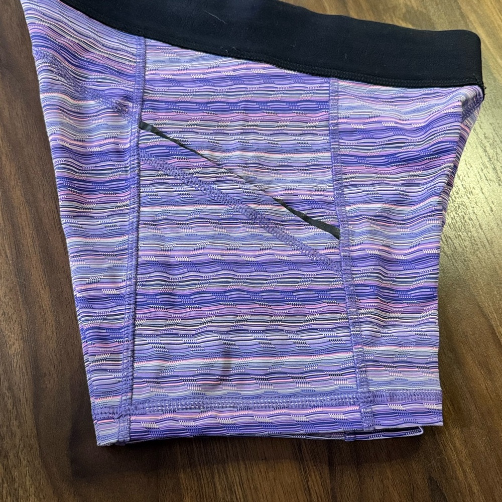 Girls Lululemon Purple Striped Athletic Shorts - Picture 8 of 11